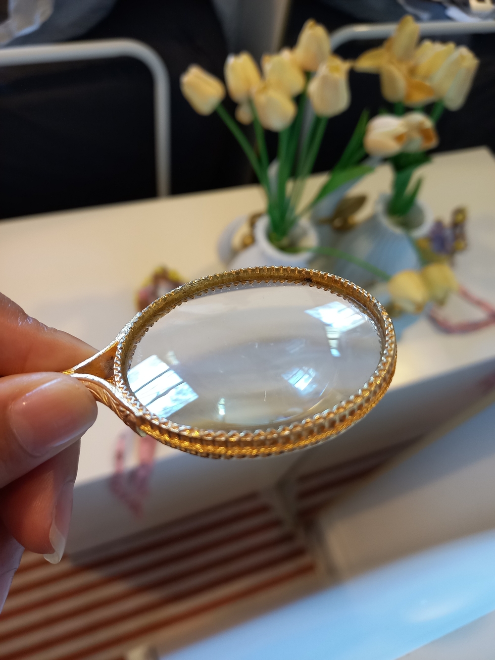 Vintage Signed Florenza Jeweled Hand-Held Magnifying Glass - Picture 12 of 12